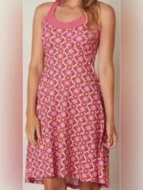 Prana Women’s Cali Halter Azalea Guava Dress, Size XL